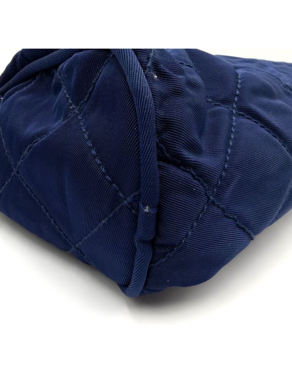 Prada Quilted Nylon Blue Pouch Silver - Picture 6 of 10